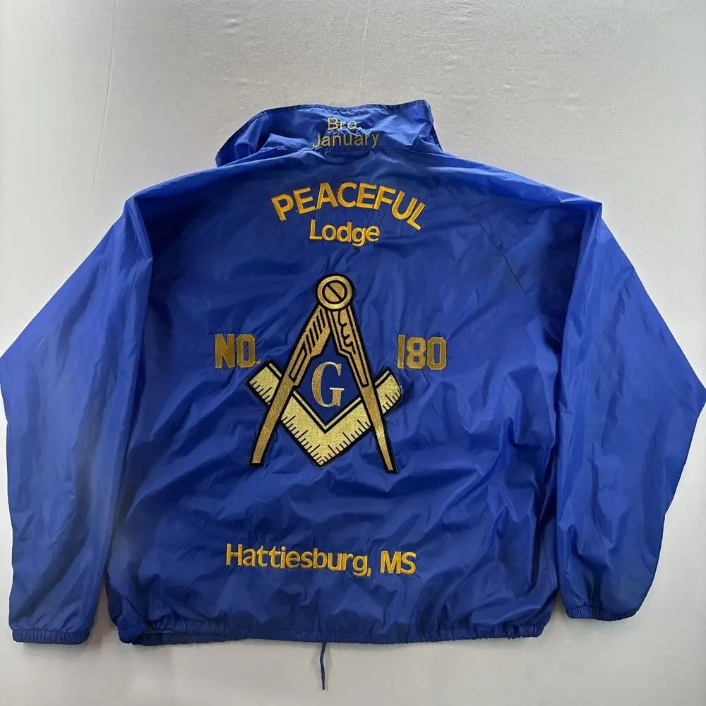 Vintage Augusta Masonic Embroidered Jacket 2XL Knights Of Templar Certification